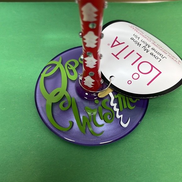 Lolita OPEN BEFORE CHRISTMAS Hand Painted Wine Glass 6011252 NEW IN BOX - Picture 4 of 10